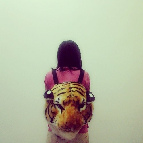 One of my fav backpack, tiger backpack. So.... "hugable" kkk