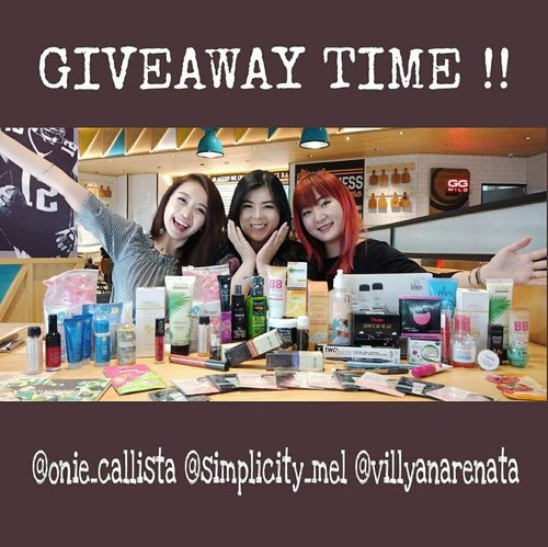 GIVEAWAY ALERT!! ❤.Kali ini aku, @simplicity_mel & @villyanarenata ngadain Giveaway lohhh!  Worth more than 2 millions for 5 winners!! 🙈🙈.How to enter:1⃣ Follow @onie_callista @simplicity_mel  @villyanarenata (we’ll be checking!)2⃣ Like this post!3⃣ Tag 5 REAL friends in comment. U can entry more than 1 comment with tag other REAL friend.4⃣ Repost this post at your Story and tag us and use hastag #GiveawayVOM5⃣ Be active, love and comment at our post! --PS — for an extra entry repost this picture (feed or story) with hastag #giveawayVOM --Ends 7 Feb 2019, at 11:59pm WIB. We will announce 5 winners at 9 Feb 2019.. So, good luck!! 😘😘 #giveaway#giveawaymakeup#giveawayskincare#giveawayindo#giveawayID#giveawaycontest #giveaways #giveawaytime #giveawayalert#giveawayhunter