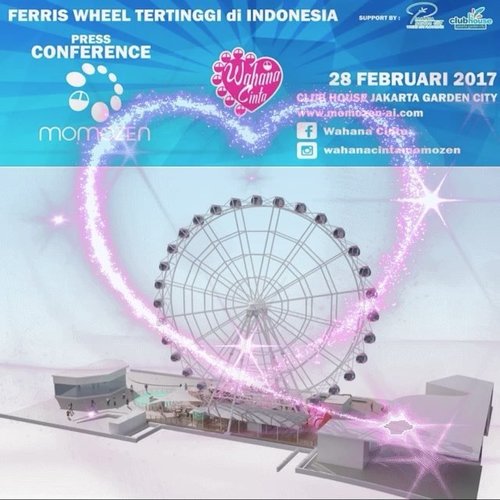 Ferris Wheel dengan tinggi sekitar 70 meter dari permukaan tanah akan hadir di area terbuka lantai 3 Aeon Mall, Jakarta Garden City. Ada 32 gondola yang dilengkapi AC dan berinterior mewah. Masing-masing gondola mampu mengakomodasi 6 orang dewasa. Mari menikmati keindahan pemandangan dari puncak Ferris Wheel. 😘 #Ungkapkancintamudiangkasa
#ferrriswheeltertinggidiindonesia
#wahanacintamomozen #ClozetteID #Clozette