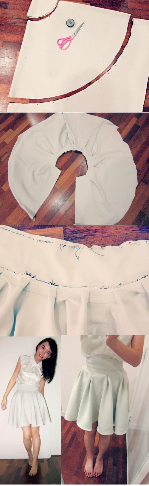 DIY White flaire skirt