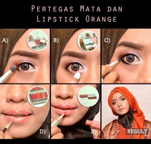 eye makeup and orange lips for hijab