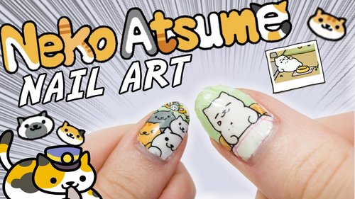 Neko Atsume NAIL ART! Printable Nail Decals DIY â¥ - YouTube