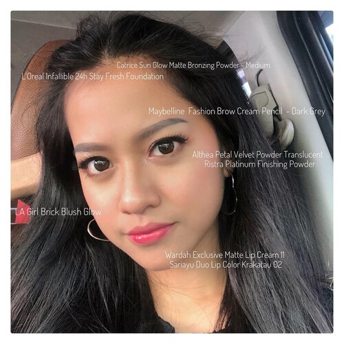 Makeup kondangan hari ini.Detail lainnya:Bulumata Miniso yg model Cat EyeHighlighter : The Balm Mary-LouDolly Wink Liquid EyelinerMascara L'Oreal Voluminous Lash Paradise.#clozetteid