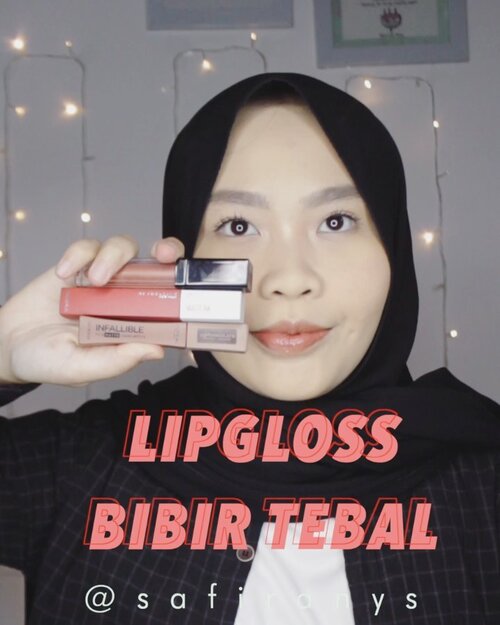 ✨ Lipgloss untuk bibir tebal ⁣
⁣
Punya bibir tebal, aku sebenernya minder kalau mau pakai lipgloss gitu aja. Soalnya biasanya bibir bakalan kelihatan lebih tebal lagi, dan jadi nggak pede 🥺⁣
Jadi, biasanya aku pakai tiga produk ini kalau mau punya glossy lips: ⁣
1. @getthelookid Infallible Pro Matte 884 Sweet Tooth⁣
2. #Maybelline Superstay Matte Ink 205 Assertive⁣
3. @elshe.beauty Glam Gloss Crystal Peach⁣
⁣
Kalau lipgloss favorit kamu apa? ⁣
⁣
#tiktokmakeup #1minutemakeup #clozetteid #tipscantik #bandungbeautyvlogger #tribepost #outfithijabi  #naturalmakeup #tipsoutfit #ootdhijab #tiktokbeauty #inspirasicantikmu #cchannelfellas #cchannelbeautyid  #makeuptutorials #makeupvids #makeupnatural #tiktokchallenge #hijabistyle #nomakeupmakeup #safiranysbeautytuts #lipgloss #lipglosstips #tutoriallipstikombre