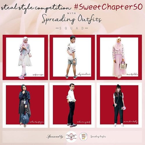 For the love of #SweetChapterSO ❤
Choose the SO Squad style that suits you best!
Steal their style and get a chance to win Valentine's Gifts from @spreadingoutfits, @rjshopindo_ & @foreveryounglady 🎁

Post your best #OOTD on your IG with hashtag : 
#SquadRatri for @ratridp
#SquadManda for @mndalicious
#SquadOky for @okymavlana
#SquadFira for @safiranys
#SquadUni for @unidzalika
#SquadUcup for @rahmanucup

Don't forget to put hashtag : #SweetChapterSO and #SpreadingOutfits 
Tag @spreadingoutfits in your photos.
Follow @spreadingoutfits @rjshopindo_ @foreveryounglady and SO Squad's Instagram (choose one) 
We ask that PRIVATE accounts are made PUBLIC during the competition in order to be entered.

Check Spreading Outfits Squad's Instagram to see their style.

This competition will end on Feb 28, 2017.
The winner will be announced on March 4, 2017. 
Good luck! ❤
#clozetteid #giveaway #ootdcontest #fashion #fashionsquad #beautyandfashion
