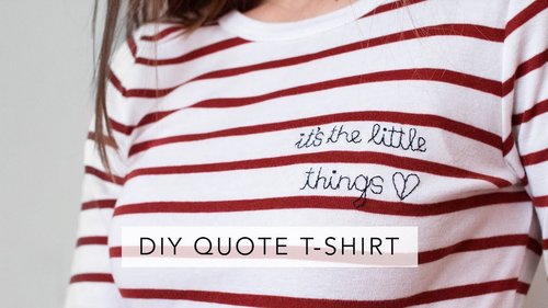 DIY embroidered quote t-shirt | Sofia Clara - YouTube