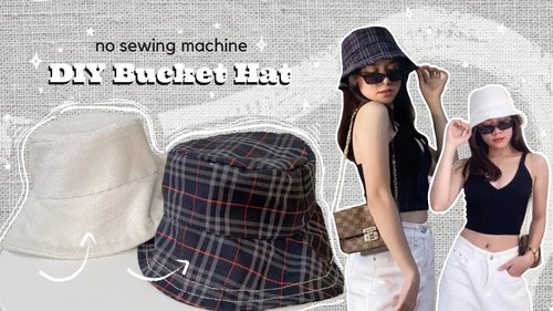 DIY BUCKET HAT | NO SEWING MACHINE + Free Pattern | Villamor Twins - YouTube