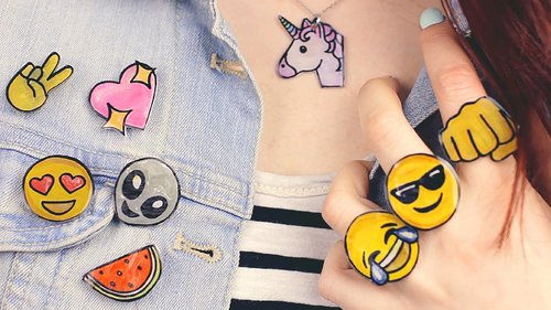 DIY: Emoji Accessories | Necklace, Pins, Brooches, Rings & More! - YouTube