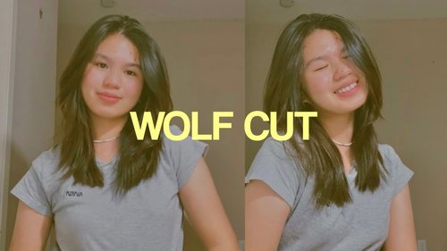 Impulsively cutting my hair short | DIY WOLF CUT | justkc - YouTube
