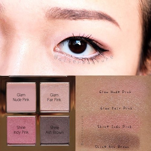 .#ALTERCOUTUREview Pony Shine Easy Glam 3 #02 PINK BLOOMThis palette consist of pinkish tone eyeshadow. Still as glittery as previous one. But glittery shade (Glam Fair Pink & Shine Indy Pink) have better color pay off on lid compare to Orange Bloom. This is the first time i'm wearing pink eyeshadow on my eyes without looking like I had sore eyes. ⠀⠀⠀⠀⠀⠀⠀⠀⠀•Glam nude pink is a powdery pale peach with loose micro glitter. Quite pigmented.•Glam Fair Pink is pale pink with loose glitter. ⠀⠀⠀⠀⠀⠀⠀⠀⠀•Shine Indy Pink is glittery pink shadow, surprisingly have a good color pay off⠀⠀⠀⠀⠀⠀⠀⠀⠀•Shine Ash Brown is a deep brown with shimmery finish with pinkish glitter. Quite pigmented @maquia_beauty #clozetteid #beautybloggerid #indonesiabeautyblogger #beaustagram #eyestagram #memeconfidance#ALTERCOUTUREbeauty #makeup #maquiallage #eyeshadow #포니 #플라워 #02핑크블룸 #샤인이지글램3 #미미박스