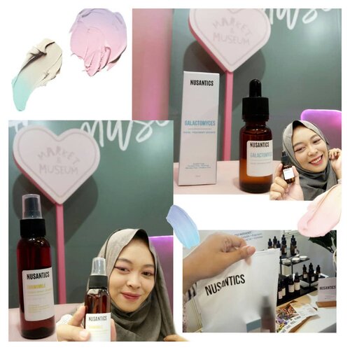 Swipe 🔛Hi girls! Packagingnya cantik banget ya? 😍Yup produk di atas adalah 2 step dari rangkaian @nusantics natural skincare, yg 100% natural.Nah kebetulan yang aku pakai untuk Normal skin, yaitu:🌻 Power spray essence - Chamomile Untuk menghidrasi & menetralkan PH wajah dari iritasi kulit, pemakaiannya setelah cuci muka.. Feel's like fresh & moist gitchu 🌾Lalu dibarengi penggunaan,💫 Glactomyces Facial Treatment Essence Ini best sellernya di kalangan beauty enthusiast, karena mampu menutrisi & anti-aging so kulit sehat bercahaya ✨ bisa banget diaplikasikan sebelum penggunaan make up lho! 😳Jadi makin pd 💃 mau wajah ku tanpa make up, maupun dengan make up, kesehatan kulit wajahku terjaga baget ❤❓Yang penasaran parah & kebelet mau beli tapi bingung dengan varian yg cocok buat jenis kulitmu (misal. Kering/oily/normal/combination), kalian bisa banget ✅minta direkomendasikan sama mimin @nusantics atau juga.. ✅Buruan ke boothnya yang sekarang lagi buka di Market Museum - Lippo Mall Kemang sampai 10 maret aja lho.. 🚨 Kemarin sih rame banget.. Buruan cuss keburu stok abis hihiw~#skincareroutine#BeautyHouseSquadxNusantics#Nusantics #clozetteid