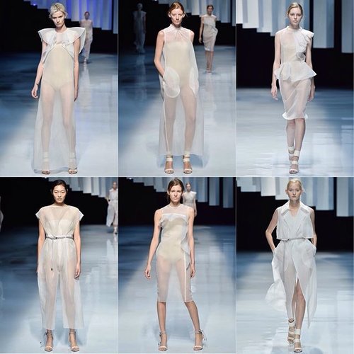Another inspiration : Effortless and clean look from Hanae Mori Manuscrit on Tokyo Spring 2016. #fashionreview #fashionpost #fashiongram #clozetteid
