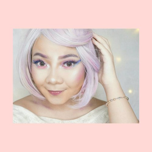 [SWIPE FOR DETAIL 💞] Today I watched @cosmobyhaley makeup tutorial about unicorn horn wing liner and I'm in love! So I recreate it  in my own version💕 
I hope you guys like it 😘 sorry for the 'mess'

Wig by @giselavi_

#Unicorn #UnicornMakeup #makeupunicorn #kawaii #ulzzang #wakeupandmakeup  #hudabeauty #pink #cute #ClozetteID #Beautynesia #Lovely