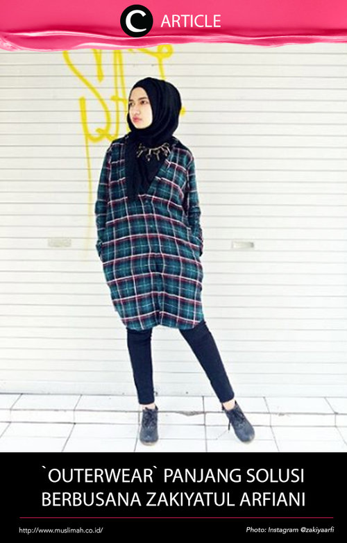 Outerwear masih menjadi item fashion favorit para hijaber. Selain fungsinya yang banyak, outerwear kini juga semakin bervariasi dari segi bentuk, warna, dan motif. Lihat inspirasi padu padan outerwear untuk hijaber di http://bit.ly/2kJYMuR. Simak juga artikel menarik lainnya di Article Section pada Clozette App.