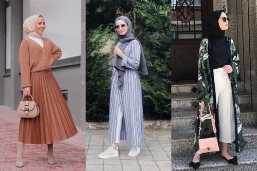 7 OOTD Hijab Simple Gaya Street Style yang Kece, Termasuk Pakai Rok Plisket