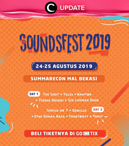 Soundsfest 2019 is back again! There will be 20 line ups will hit the stage and amaze us! Lihat info lengkapnya pada bagian Premium Section aplikasi Clozette. Bagi yang belum memiliki Clozette App, kamu bisa download di sini https://go.onelink.me/app/clozetteupdates. Jangan lewatkan info seputar acara dan promo dari brand/store lainnya di Updates section.