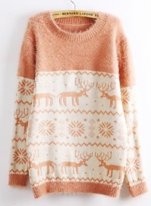 Print Fluffy Sweater