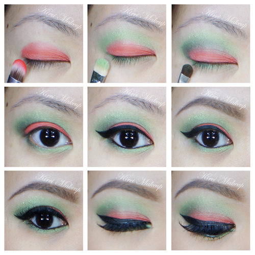  Used UD Electric Palette to create this orange and green look. Only for those who dare to wear colors!