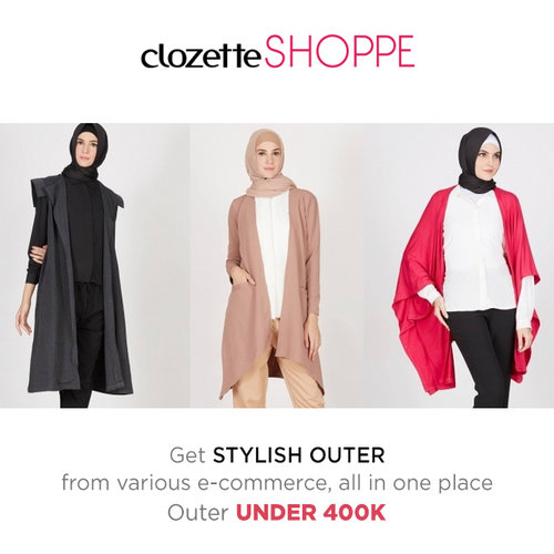 Salah satu fashion item yang simpel tapi membuat gaya kita makin modis dan chic adalah outer. Belanja outer DI BAWAH 400K dari berbagai ecommerce site via #ClozetteSHOPPE!  http://bit.ly/1sAhNQT