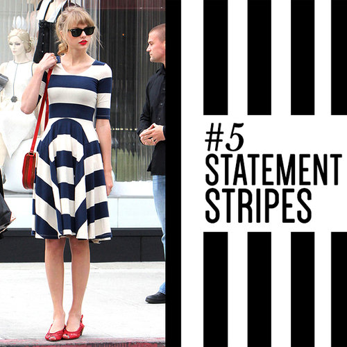  Top 10 Taylor Swift Street Style Looks We Love - #5 - Statement Stripes