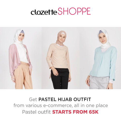 Tampil lembut & memesona dengan outfit bernuansa pastel bisa jadi gaya andalanmu, Hijabers! Di #ClozetteSHOPPE kamu bisa belanja outfit pastel dari berbagai ecommerce site di Indonesia mulai dari 65K! 
http://bit.ly/2a4HaV0