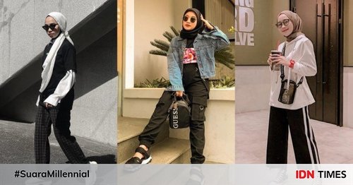 10 Style Hijab Boyish Serba Monokrom, Andalan Gaya Kasual Super Modis