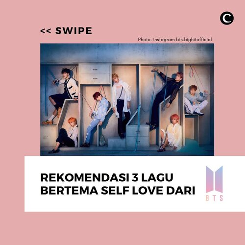 Grup asal Korea Selatan, BTS @bts.bighitofficial memang jadi fenomena di dunia musik. Banyak yang bilang, salah satu rahasianya adalah lirik-lirik lagu mereka punya makna yang sangat dalam dan relate dengan keadaan kita semua. Salah satu topik yang mereka angkat ke dalam musik adalah self love dan bahkan saking concern-nya dengan tema tersebut, mereka juga punya album yang bertajuk "Love Yourself"!.Swipe untuk lihat 3 rekomendasi lagu bertema self love apa saja dari BTS yang bisa menemani kamu di minggu ini. Psst, Clozette sekalian mau ingetin kalau weekend ini juga ada virtual event Pink Harmony yang membahas tema self love, lho. Kunjungi bit.ly/ClozettePinkHarmony atau cek link di bio sekarang ya!.#ClozetteID #BTS #BTSLoveYourself