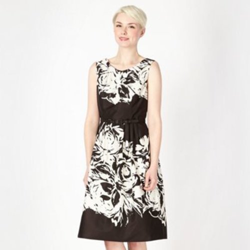  Debut Black monochrome floral prom dress- at Debenhams.com