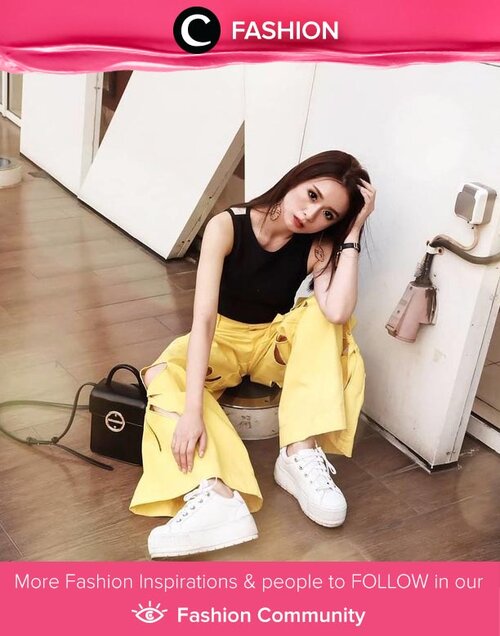 Add some fresh touch for your total look like Clozette Ambassador @silviamuryadi with her yellow pants. Simak Fashion Update ala clozetters lainnya hari ini di Fashion Community. Yuk, share outfit favorit kamu bersama Clozette.