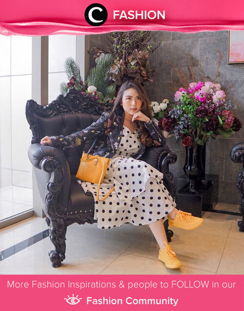 When vintage meets casual. We love how Clozette Ambassador @priscaangelina styled her polkadots dress with leather jacket and yellow sneakers. Simak Fashion Update ala clozetters lainnya hari ini di Fashion Community. Yuk, share outfit favorit kamu bersama Clozette.