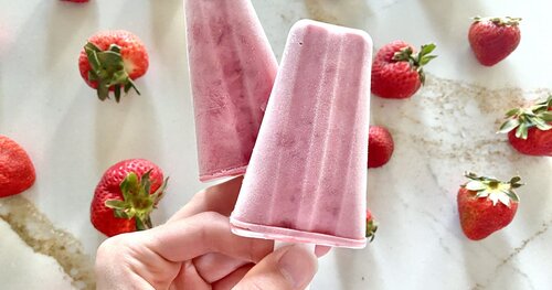 Stay Cool All Summer With These Protein-Rich Strawberry-Rhubarb Popsicles