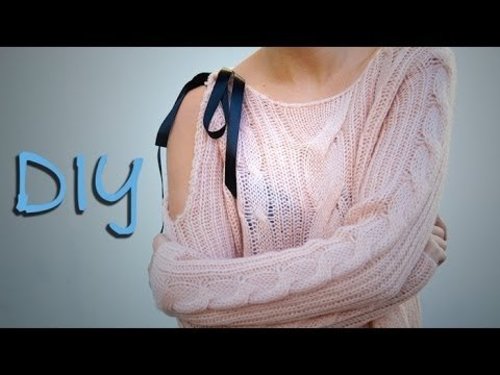 DIY Fashion | Bow Sleeve Sweater | Designer DIY - YouTube