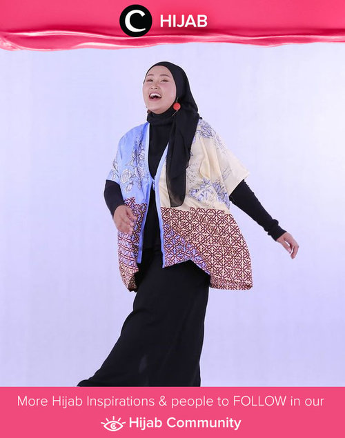 Batik outwear in playful color ala Clozetter @Ayundah.Simak inspirasi gaya Hijab dari para Clozetters hari ini di Hijab Community. Yuk, share juga gaya hijab andalan kamu.