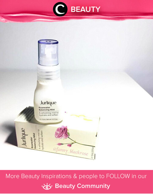 Refresh your face with Rosewater Balancing Milk by Jurlique. Simak Beauty Updates ala clozetters lainnya hari ini di Beauty Community. Image shared by Clozette Ambassador: @fanny_blackrose. Yuk, share beauty product andalan kamu.