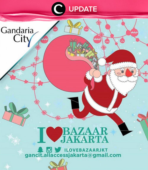 Yuk ke Gandaria City karena ada I Love Bazaar Jakarta hingga 4 Desember 2016 nanti! Bisa belanja fashion dan kuniler dengan harga lebih terjangkau! Jangan lewatkan info seputar acara dan promo dari brand/store lainnya di Updates section.