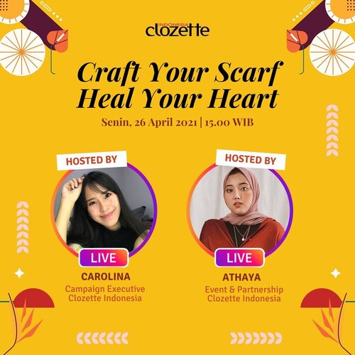 Nggak kerasa ya, Clozetters, kalau bulan puasa sudah memasuki minggu ketiga. Itu artinya semakin dekat juga kita dengan Hari Raya Lebaran, yeay!✨ bagaimana persiapanmu menyambut hari suci tersebut? Yuk, gabung bersama Clozette Crew @carolinarwt dan @thayacaca yang akan chit-chat mengenai persiapan menuju Lebaran. BESOK! 26 April 2021 jam 3 siang di IG Live Clozette Indonesia.Psst.... jangan sampai kelewatan karena Olin dan Thaya akan memberi sedikit hint dan kejutan untuk promo #ScarfCraft Secret Surprise khusus untuk tanggal 26 besok! Penasaran kan?👀 #ClozetteID