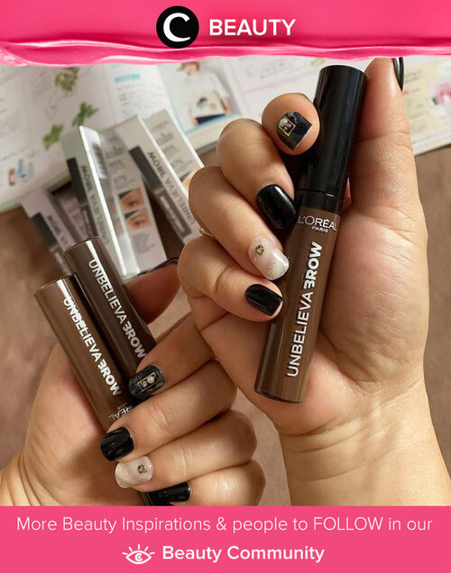 Cute nails, matchy matchy with Unbelievabrow packaging from L'Oreal Paris! Image shared by Clozetter @clevergirl. Simak Beauty Update ala clozetters lainnya hari ini di Beauty Community. Yuk, share produk favorit dan makeup look kamu bersama Clozette.