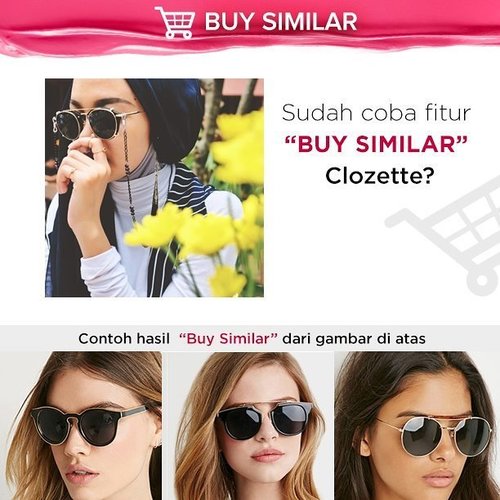 Get ready for summer! Find your 'dupe' sunglasses with "Buy Similar" feature on www.clozette.co.id. Find it on the right corner of the photo on website, atau di bagian bawah foto pada aplikasi. Original photo from Clozetter cassandradini.

#ClozetteID #fashion #buysimilar