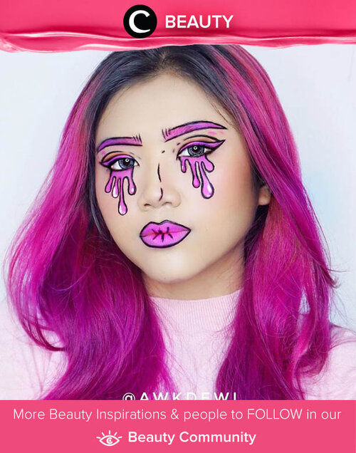 Matching hair and pop art makeup by Clozetter @awkdewi. Simak Beauty Update ala clozetters lainnya hari ini di Beauty Community. Yuk, share produk favorit dan makeup look kamu bersama Clozette. 