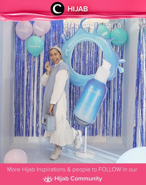 Clozette Ambassador @ladyulia wrapped in baby blue and white for a skincare event. Simak inspirasi gaya Hijab dari para Clozetters hari ini di Hijab Community. Yuk, share juga gaya hijab andalan kamu.