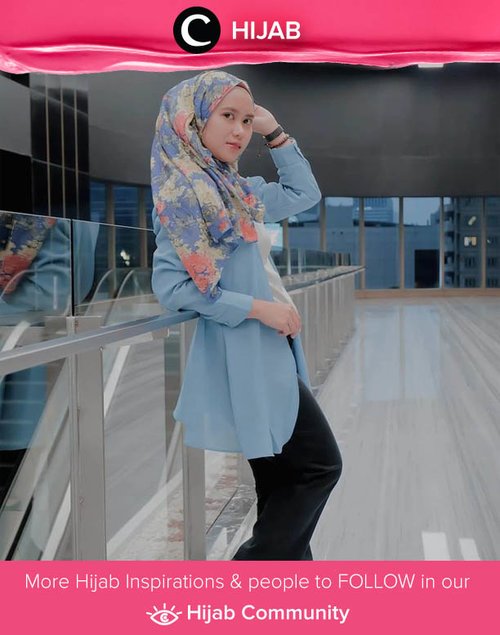 A pop of color never hurts - especially when the color is blue! Images shared by Clozetter @ismahanchrnns. Simak inspirasi gaya Hijab dari para Clozetters hari ini di Hijab Community. Yuk, share juga gaya hijab andalan kamu.