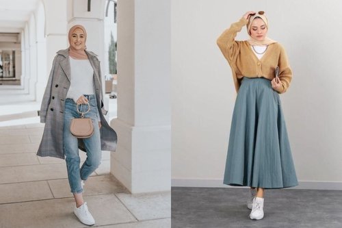 7 Ide Style Hijab dengan Sepatu Kets Putih yang Bikin Penampilan Terlihat Muda