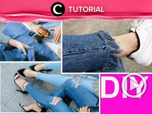 Remake your old jeans into a new one! Intip tutorialnya di: http://bit.ly/2tYCOre . Video ini di-share kembali oleh Clozetter @salsawibowo. Jangan lupa lihat tutorial lainnya di Tutorial Section.