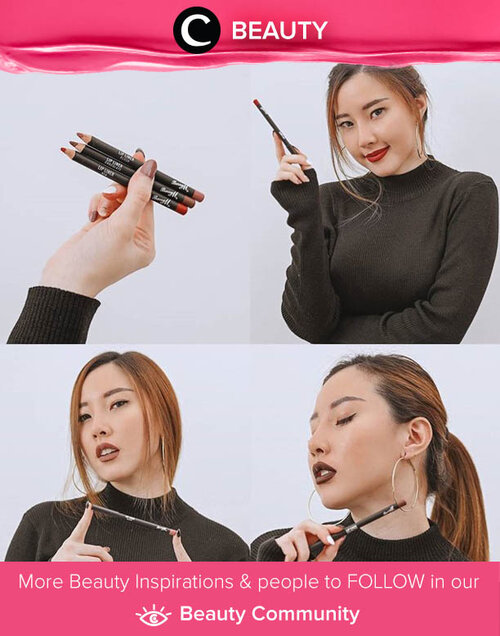 Untuk kamu yang suka makeup bold, coba gunakan Barry M Lip Liner yang sangat pigmented ini. Selain sebagai lip liner, kamu juga bisa mengaplikasikannya pada keseluruhan bibir sebagai pengganti lipstick, Clozetters. Image shared by Clozette Ambassador @yanitasya. Simak Beauty Update ala clozetters lainnya hari ini di Beauty Community. Yuk, share produk favorit dan makeup look kamu bersama Clozette.  