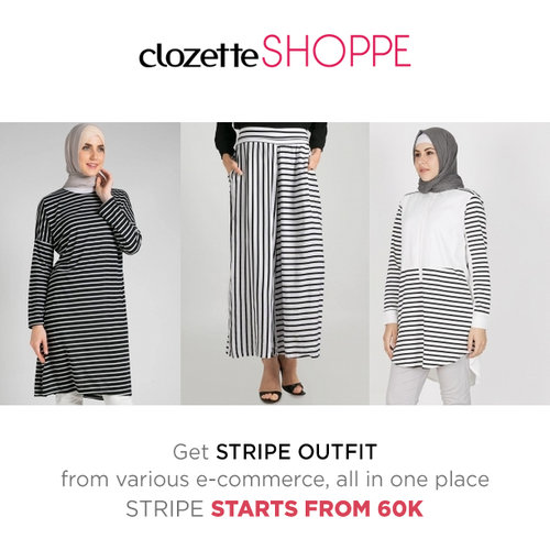 Pakai outfit bernuansa stripe yuk, Clozetters! Stripe never go out of style! Kamu bisa belanja produk fashion bernuansa stripe from head to toe MULAI 60K dari berbagai e-commerce site via #ClozetteSHOPPE! 
http://bit.ly/251FIYh