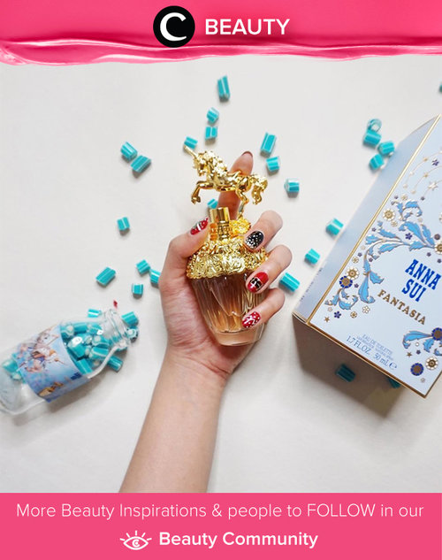 “FANTASIA” perfume from Anna Sui reminds us of our childhood. Dreaming about fantasyland. The bottle is very unique with a thick glass and a unicorn design on the top. Simak Beauty Updates ala clozetters lainnya hari ini di Beauty Community. Image shared by Clozette Ambassador @mariaistella. Yuk, share beauty product andalan kamu.