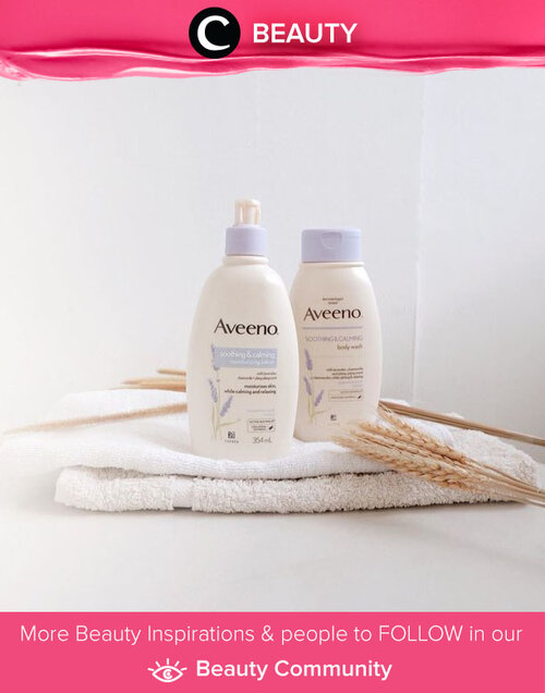 Untuk kamu yang mengalami kesulitan tidur pada malam hari, bisa mencoba tips dari Clozette Ambassador @CelliniKamil, yaitu menggunakan Aveeno Soothing & Calming Body Wash and Moisturizing Lotion ketika malam hari sebelum tidur. Kandungan lavender dan chamomile-nya dipercaya membuat tubuh lebih nyaman dan rileks sehingga memudahkan kamu untuk tertidur dengan lelap. Simak Beauty Update ala clozetters lainnya hari ini di Beauty Community. Yuk, share produk favorit dan makeup look kamu bersama Clozette.