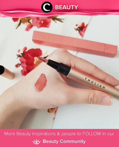 Flushed Series from Rollover Reaction in shade #Thulian. The color is so pretty! It has light shimmery swatch on lips. Simak Beauty Updates ala clozetters lainnya hari ini di Beauty Community. Image shared by Clozetter: @coralshadedlips. Yuk, share beauty product andalan kamu.