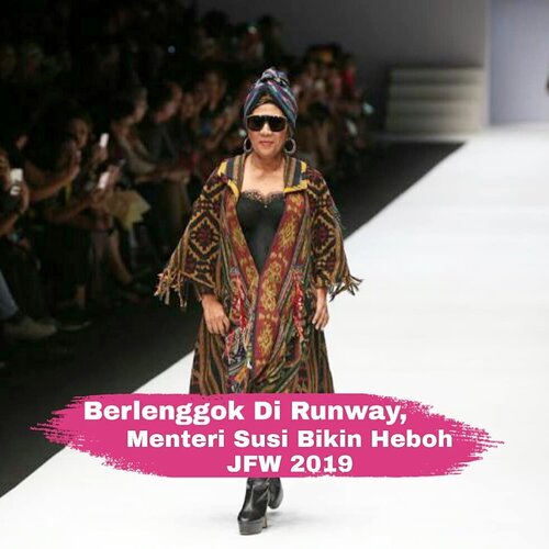 Berbalut busana rancangan designer kenamaan, Anne Avantie, Menteri Kelautan dan Perikanan tampak berlenggok dengan penuh percaya diri pada peragaan busana yang bertajuk "Badai Pasti Berlalu" di Jakarta Fashion Week 2019 kemarin (23/10/2018).
Kemunculannya di panggung runway disambut riuh dengan sorak-sorai dan tepuk tangan dari seluruh penonton yang hadir.

Rupanya konsep peragaan busana ini sendiri merupakan sebuah bentuk rasa empati sang designer terhadap bencana yang melanda Palu, Donggala dan Lombok. 
Menteri Susi pun menerima tawaran runway ini karena akan "dibayar" 10 perahu yang nantinya akan disumbangkan kepada para nelayan Palu dan Donggala.

Bagaimana menurut kalian penampilan Menteri Susi di runway kali ini, Clozetter?
#ClozetteID