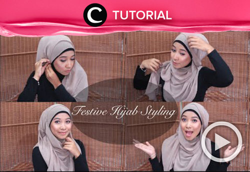 Festive hijab styling using a curved shawl http://bit.ly/2Ds2NtI. Video ini di-share kembali oleh Clozetter: @dintjess. Cek Tutorial Updates lainnya pada Tutorial Section.